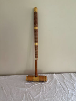 12.00 vintage croquet mallet with yellow trim