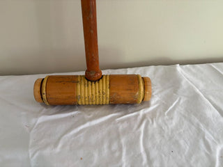12.00 vintage croquet mallet with yellow trim