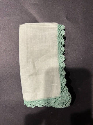 Handkerchief Vintage Green w/Lace