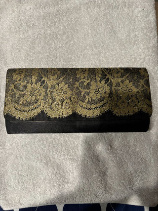 Ladies Evening Blk & Gold Clutch
