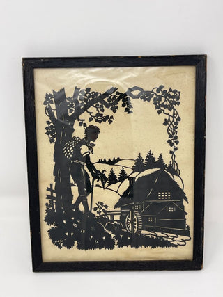 1930's Silhouette Boy & Farm