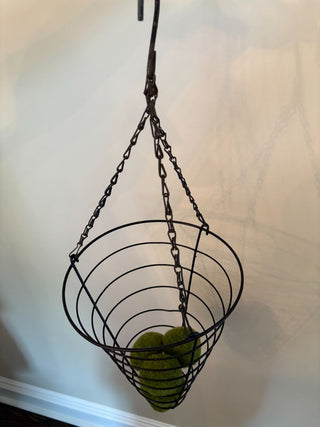 vintage black hanging basket