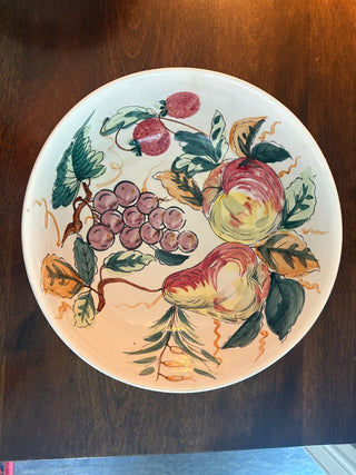 Hand painted Japanese Ceramic Bowl w Apple and Pear Design