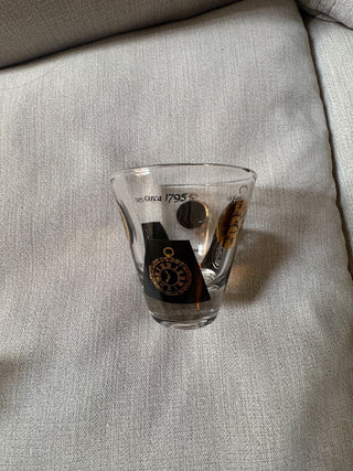 MCM clear glasses with clock motif (set of 3)