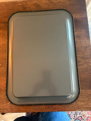 metal tray w gold design