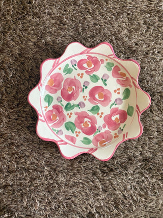 scalloped flower plate