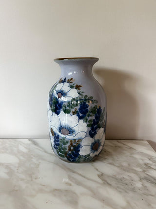 10" Hand-Painted Floral Vase