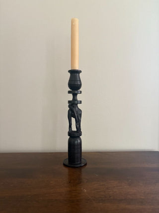 carved giraffe candlestick