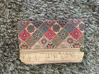 cork patterned pouch
