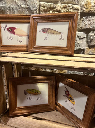 Original Framed Vintage Fishing Lure Watercolor