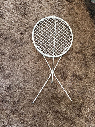 round metal mesh patio table