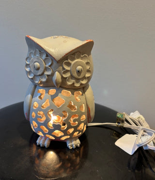 Vintage Embossed Resin Owl Night Lamp #202E DECOR