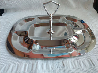 Antipasto Olive Tray Stainless Steel Vntg
