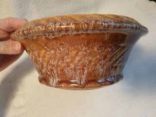 HAEGAR USA Pottery Planter Bowl Brown Drip Glaze 8.25" x4"