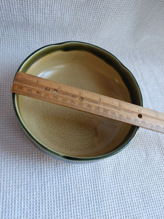 Art Pottery Drip Glaze Green Bowl