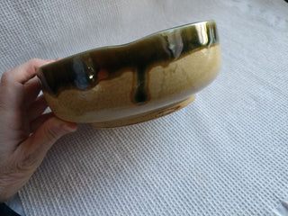 Art Pottery Drip Glaze Green Bowl