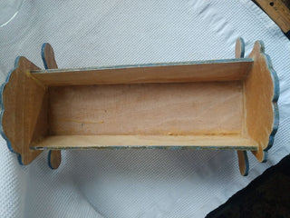 Wooden Doll Rocking Carriage Cradle Bed Painted Floral Folk Art Handmade 11"x7.5