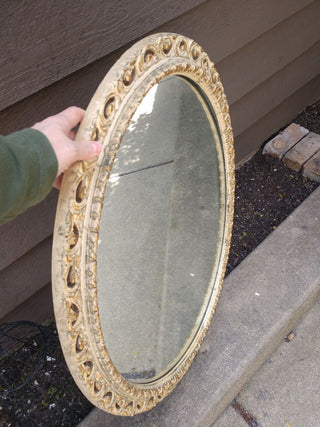 HEAVY LG Wood carved Mirror