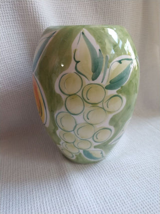Hand Painted Ceramic Vase 8" Made in Portugal 4 Fruit designs