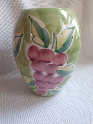 Hand Painted Ceramic Vase 8" Made in Portugal 4 Fruit designs