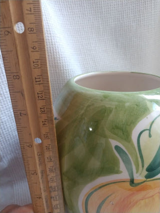 Hand Painted Ceramic Vase 8" Made in Portugal 4 Fruit designs