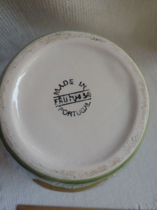 Hand Painted Ceramic Vase 8" Made in Portugal 4 Fruit designs