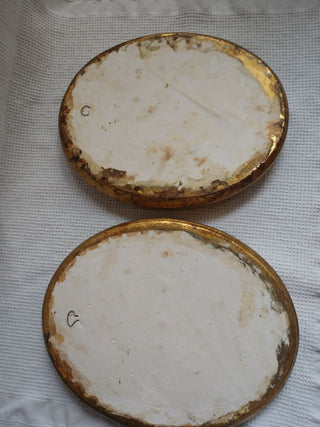 Oval Plaster Busts King & Queen of France