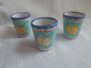 Set of 3 Ceramic Limoncello shot glasses