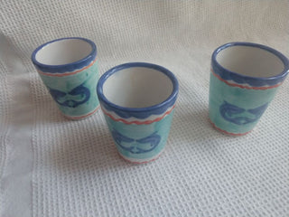 Set of 3 Ceramic Limoncello shot glasses