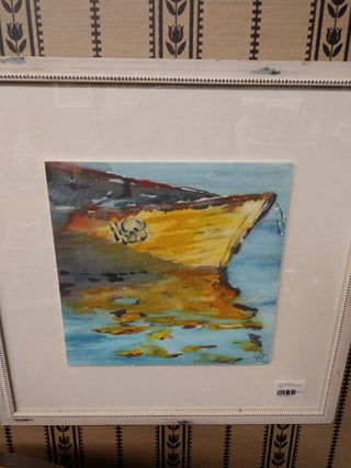 Original Floating Row Boat Water Color