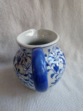 Blue & White Floral Pitcher