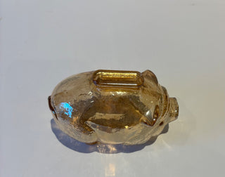 Vintage ANCHOR HOCKING Coin PIGGY BANK Iridescent CARNIVAL Marigold Glass #200