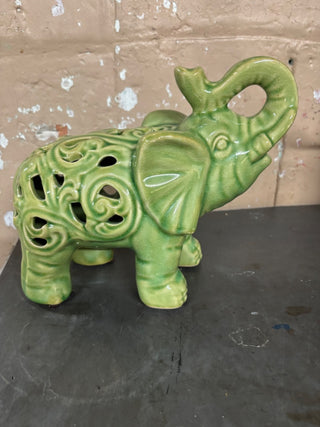 Vintage Carved Ceramic Elephant Figurine #208