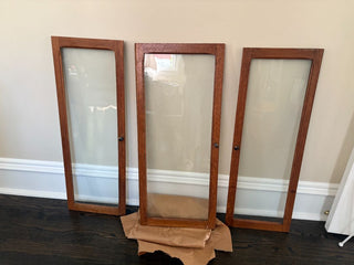 wood cabinet frame w glass vintage