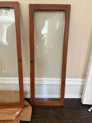 wood cabinet frame w glass vintage