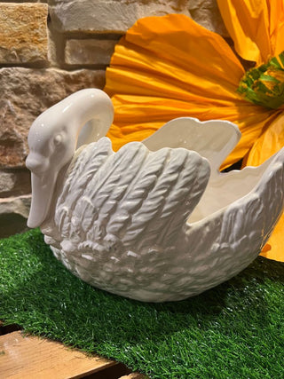 Vintage Ceramic Swan Planter