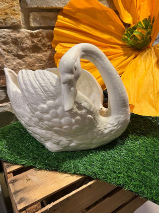 Vintage Ceramic Swan Planter