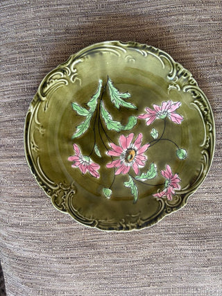 plate with pink flower