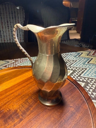 Vintage Hosley Solid Brass Twisted Handle Pitcher