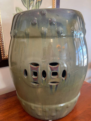 Green Glazed Ceramic Garden Stool/Side Table
