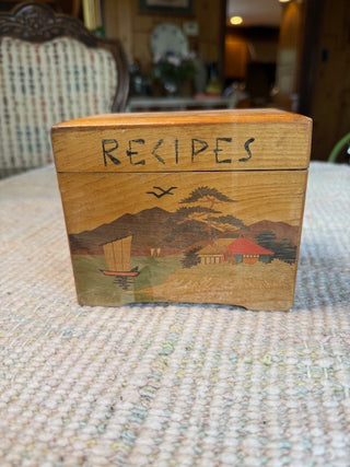 Vintage Wooden Recipe Box