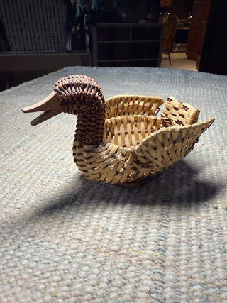 Small Wicker Duck (two toned)