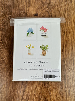 Set of Flower of 8 Notecards