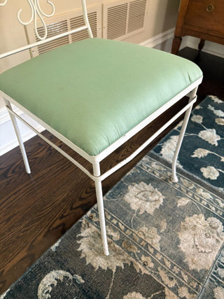 MCM tufted wrought iron chair