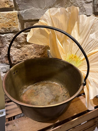 Vintage Copper Kettle with Brass Handle