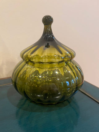 Green Glass Apothecary Jar from the Empoli Region of Italy