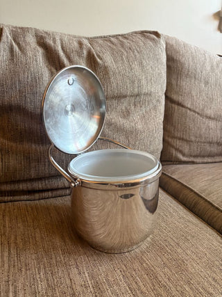 Lidded glass lined ice bucket