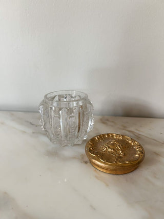 Powder Jar w/ Art Nouveau Cherub Lid