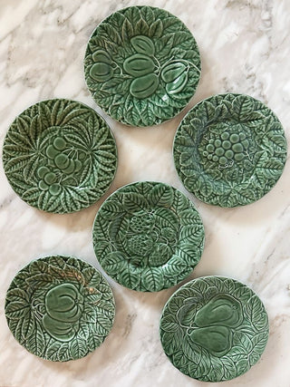 Set of 6 8" Bordallo Pinheiro Portuguese Majolica Plates