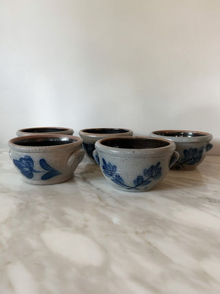 Set of 5 Rowe Pottery Works Salt Glaze Stoneware Bowls